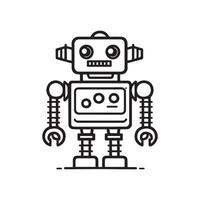 robot contorno icono vector, generativo ai vector