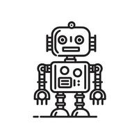 robot contorno icono vector, generativo ai vector