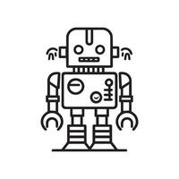 robot contorno icono vector, generativo ai vector