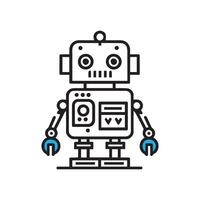 robot contorno icono vector, generativo ai vector