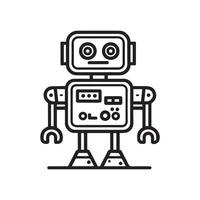 robot contorno icono vector, generativo ai vector