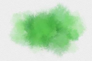 Green Watercolor hand painting and splash abstract texture on white paper Background. photo