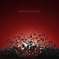 Abstract cloud of pieces and fragments after explosion. Shatter and destruction effect. Surface Destruction. Vector illustration