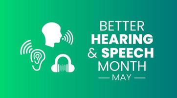 Better Speech and Hearing Month background or banner design template celebrate in may. Better Hearing and Speech Month background vector