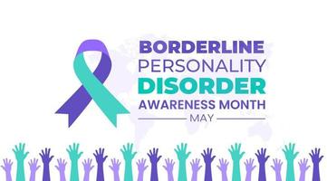 Borderline Personality Disorder Awareness Month background or banner design template celebrate in may vector