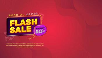 Flash sale banner template, in red, yellow, and purple colors. using an abstract style, very suitable for your business vector