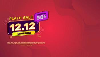 12.12 flash sale banner template, in red, yellow, and purple colors. using an abstract style, very suitable for your business vector