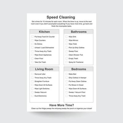 Speed Cleaning Checklist