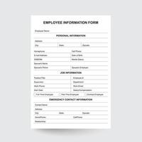 Employee Information Form,New Hire Forms,Employee Health Form,New Employee Form,Human Resources,HR Form,Employee Application vector