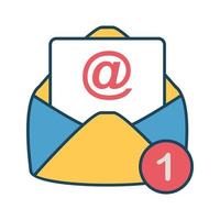 Vector vector cartoon mail envelope icon in email sign illustration