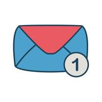 Vector mail envelope icon in receive email letter spam