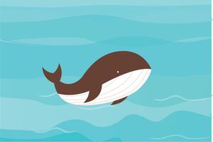 un ballena es un acuático animal. vector