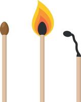 Vector Image Of An Igniting Match And A Burned Match