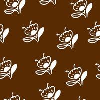 Brown floral pattern vector