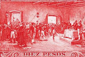 declaración de independencia desde antiguo argentino dinero foto