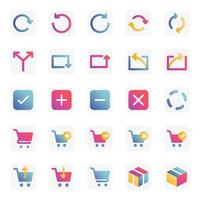 Gradient color icons for Universal web and mobile. vector