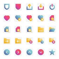 Gradient color icons for Universal web and mobile. vector