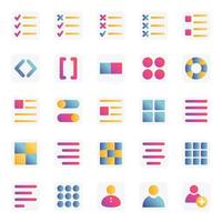 Gradient color icons for Universal web and mobile. vector