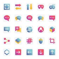 Gradient color icons for Universal web and mobile. vector