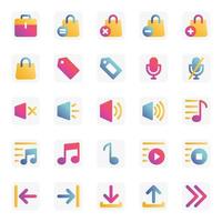 Gradient color icons for Universal web and mobile. vector