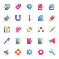 Gradient color icons for Universal web and mobile. vector