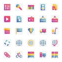 Gradient color icons for Universal web and mobile. vector