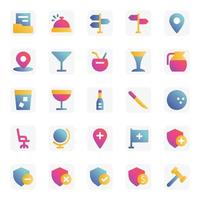 Gradient color icons for Universal web and mobile. vector