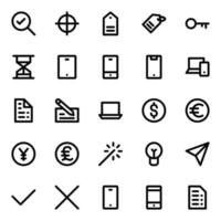 Outline icons for Universal web and mobile. vector