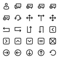 Outline icons for Universal web and mobile. vector