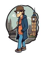 Man Posing in London vector