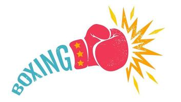 Vector vintage logo for a boxing with glove.