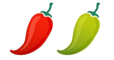 Vector set icons of hot jalapeno and chilli.