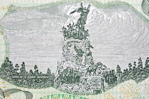 Army monument at Mendoza from Argentinian money photo