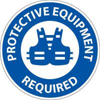 Symbol Floor Sign, Protective Equipment Required vector