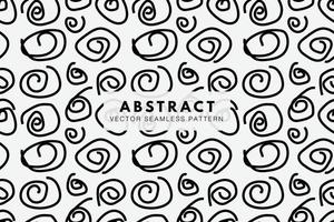 Abstract lines hand drawn spiral shapes seamless repeat pattern vector