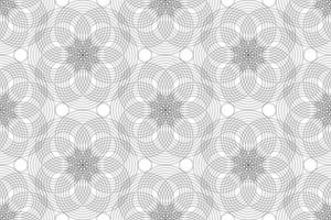 Seamless Pattern Design mandala of Sacred Geometry background. Round geometric arabesque, Textile Oriental ornament. Abstract flowers symbol, vector texture for web and print isolated on white