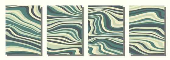 Abstract psychedelic groovy set background. vector