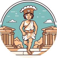 Greek Man Illustration with Background vector