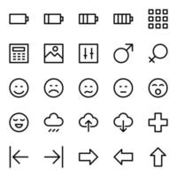 Outline icons for Universal, web. vector