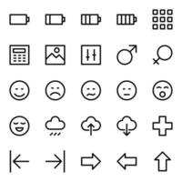 Outline icons for Universal, web. vector