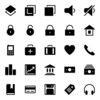 Glyph icons for Universal, web. vector