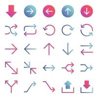 Gradient color icons for Universal, web. vector