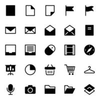 Glyph icons for Universal, web. vector