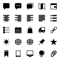 Glyph icons for Universal, web. vector