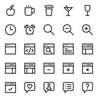 Outline icons for Universal, web. vector