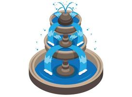 Isometric Water Fountain Vector