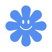 simple smile blue flower png