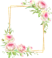 rozen kader. waterverf clip art png