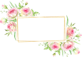 rosas quadro. aguarela clipart png