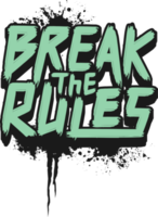 Break the Rules, Motivational Typography Quote Design for T-Shirt, Mug, Poster or Other Merchandise. png